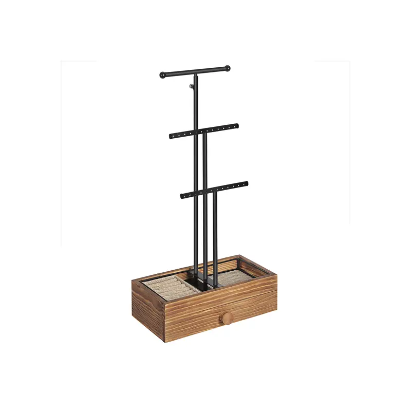 2-en-1 Soporte para Joyas Marrón y Negro