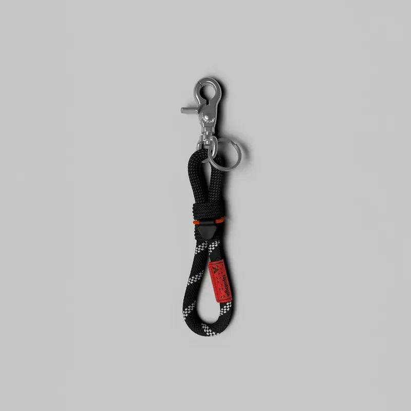 8mm Loop Key Holder - Wares Strap Black Reflective Lattice