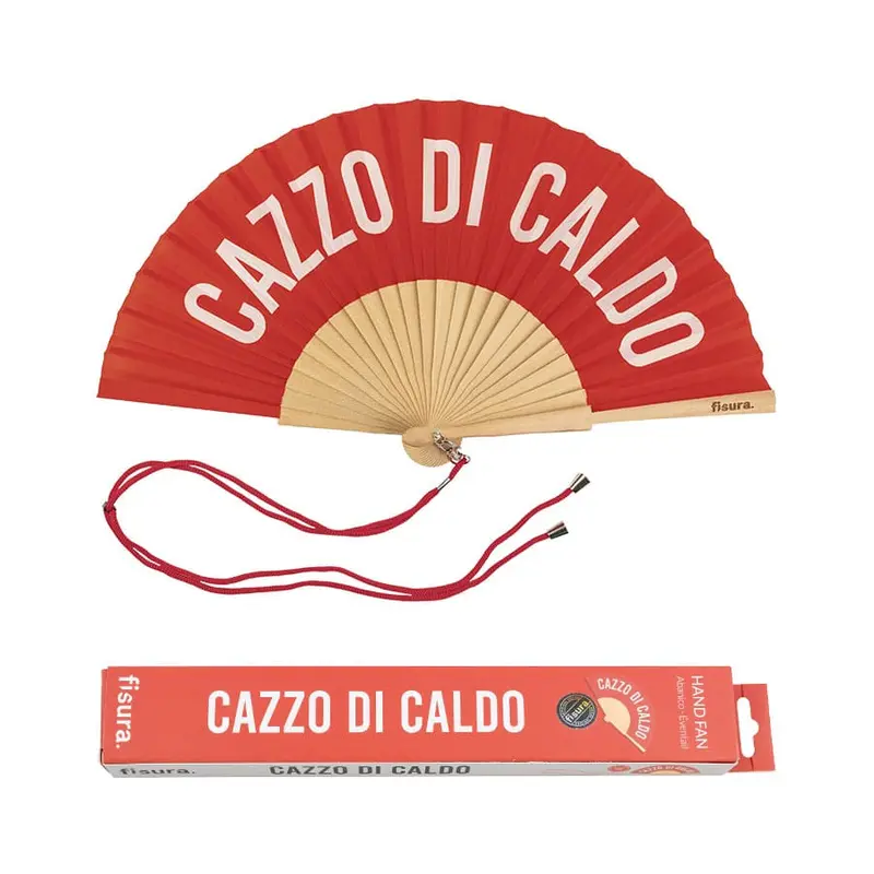 Abanico "Cazzo di caldo" rojo