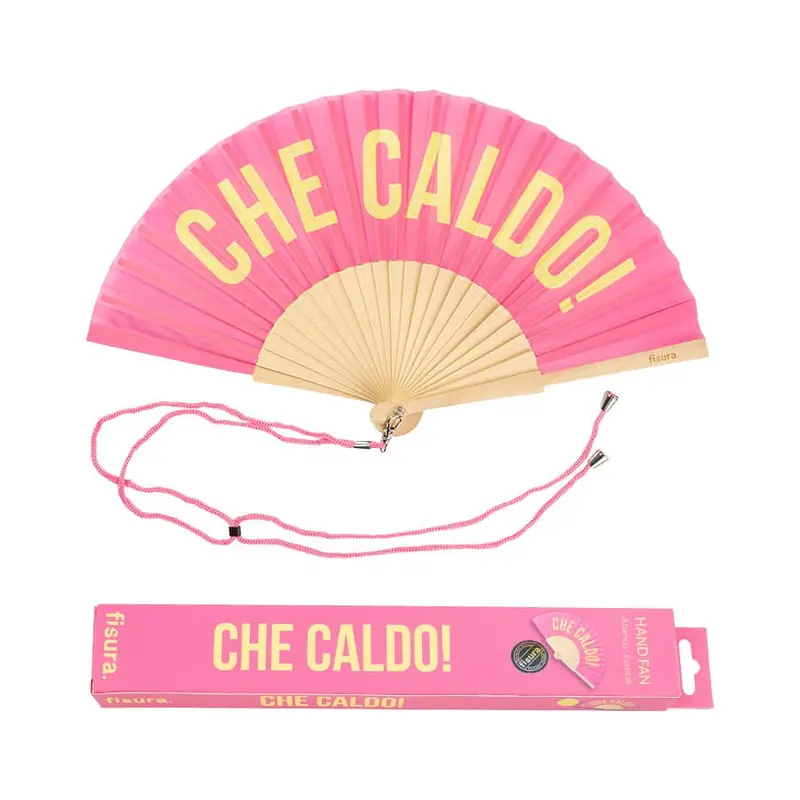 Abanico "Che caldo" rosa