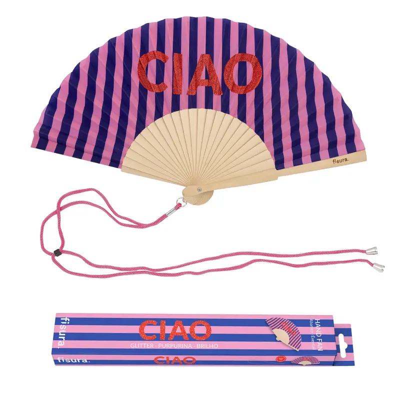 Abanico "Ciao" purpurina