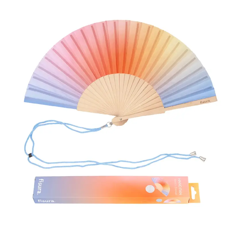 Abanico “Degradado” azul y naranja