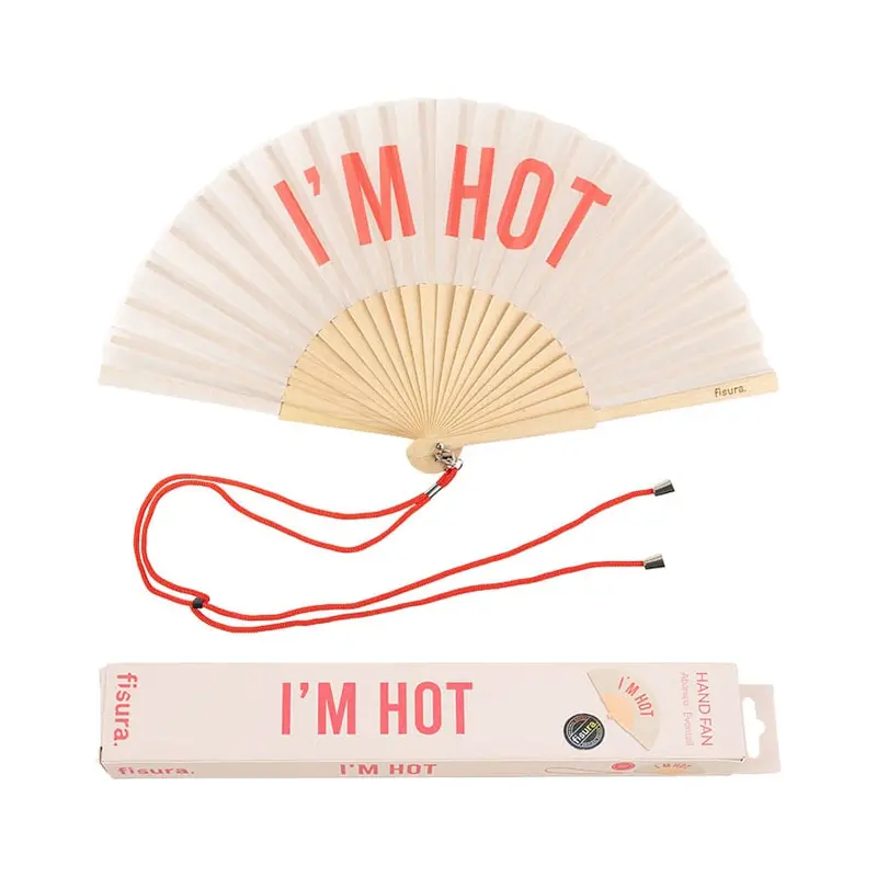 Abanico "I'm hot" beige