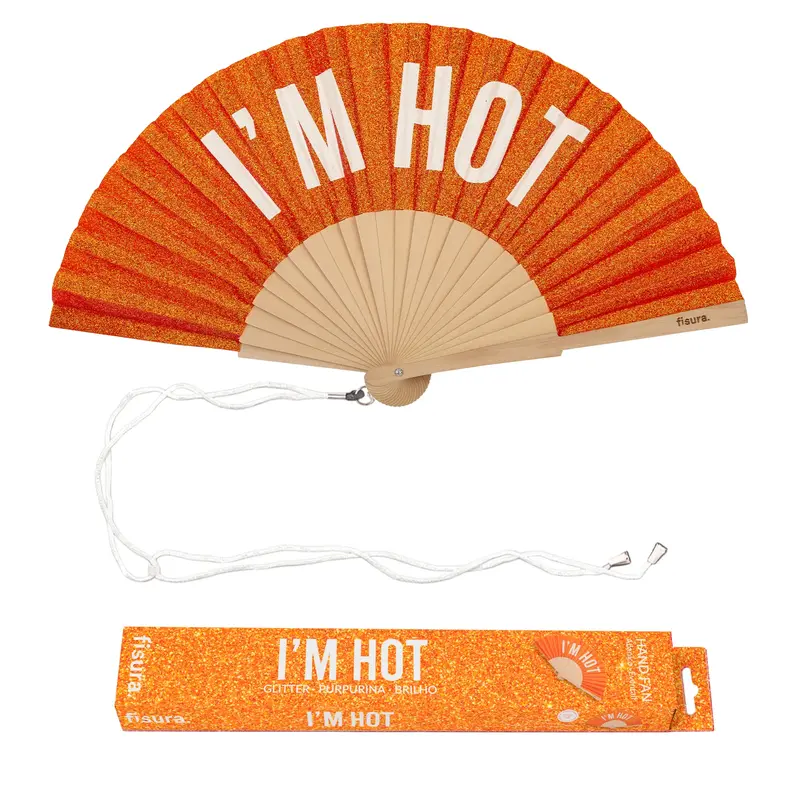 Abanico “I’m hot” purpurina