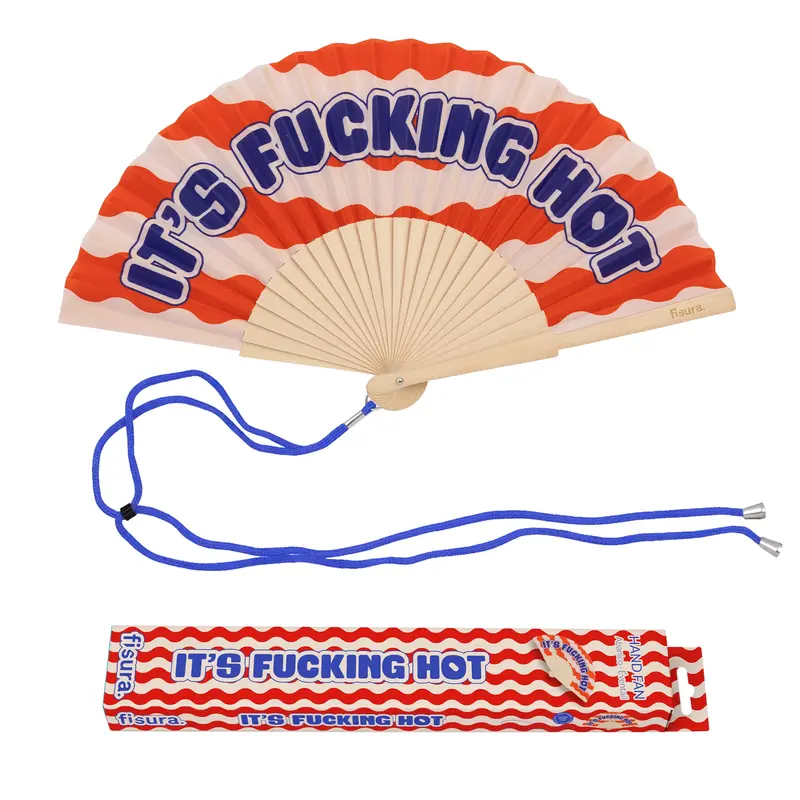 Abanico “It’s fucking hot” ondas rojas