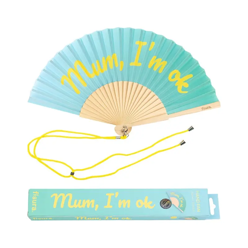 Abanico "Mum, I'm ok" azul