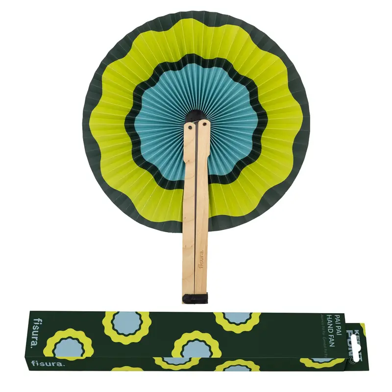 Abanico pai pai “Ondas verdes”