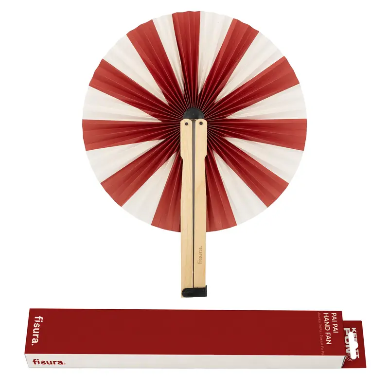 Abanico pai pai “Rayas rojas”