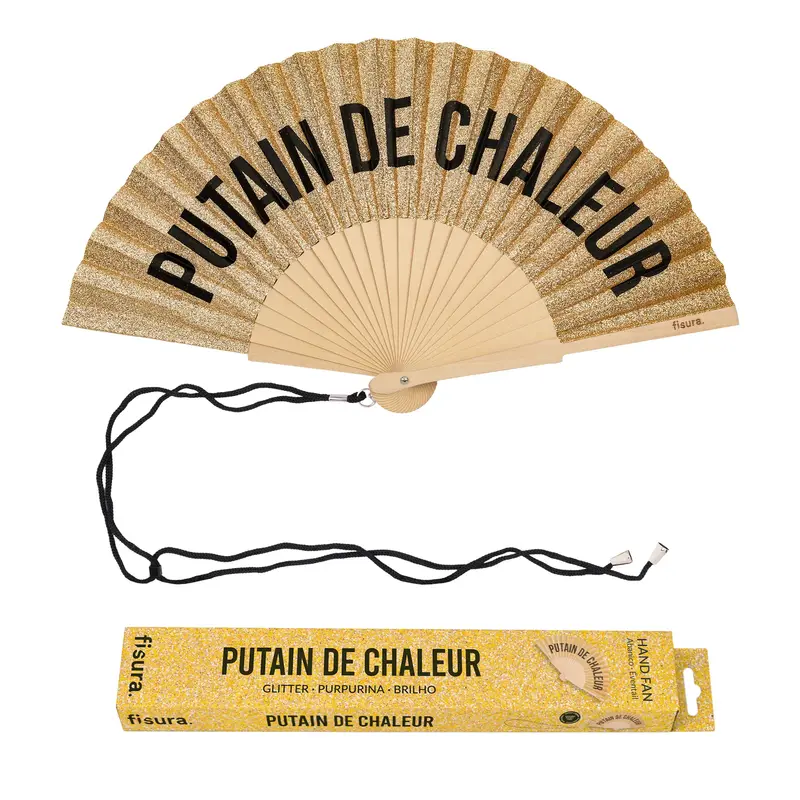 Abanico “Putain de chaleur” purpurina