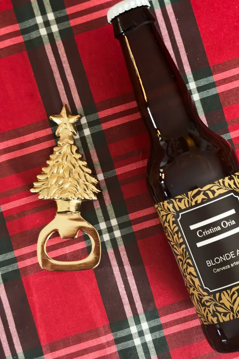 Abridor De Bronce Con Diseño De Árbol Navidad