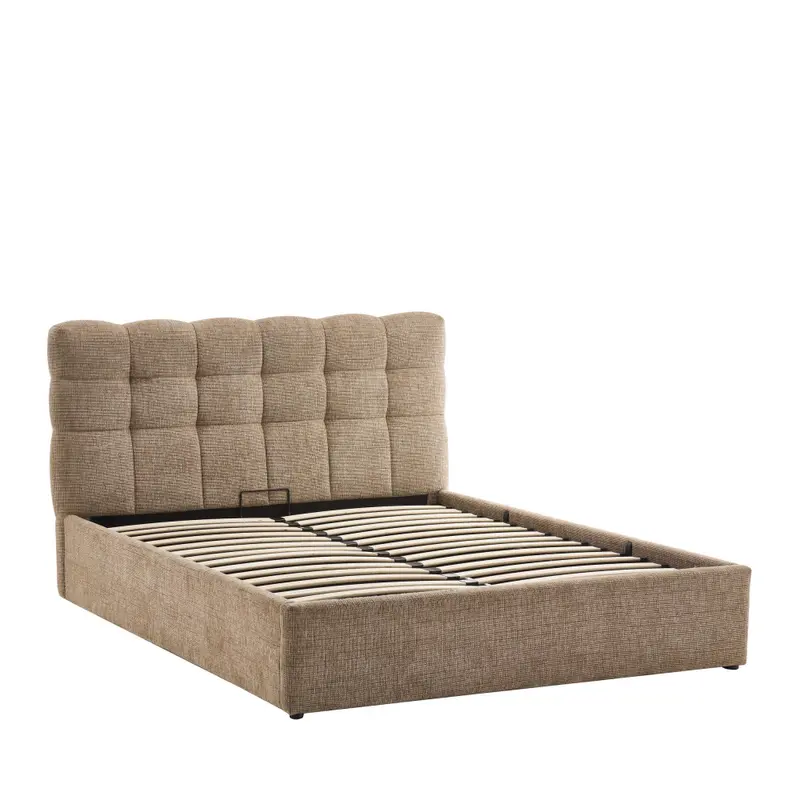 ACARA - Cama baúl acolchada de tela 140x190 cm