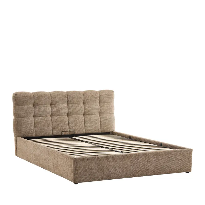 ACARA - Cama baúl acolchada de tela 160x200 cm