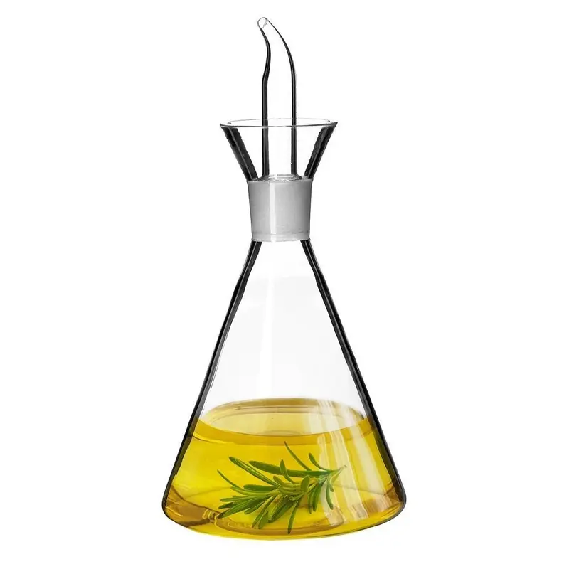 Aceitera antigoteo de cristal transparente de 500 ml y 10x10x22 cm