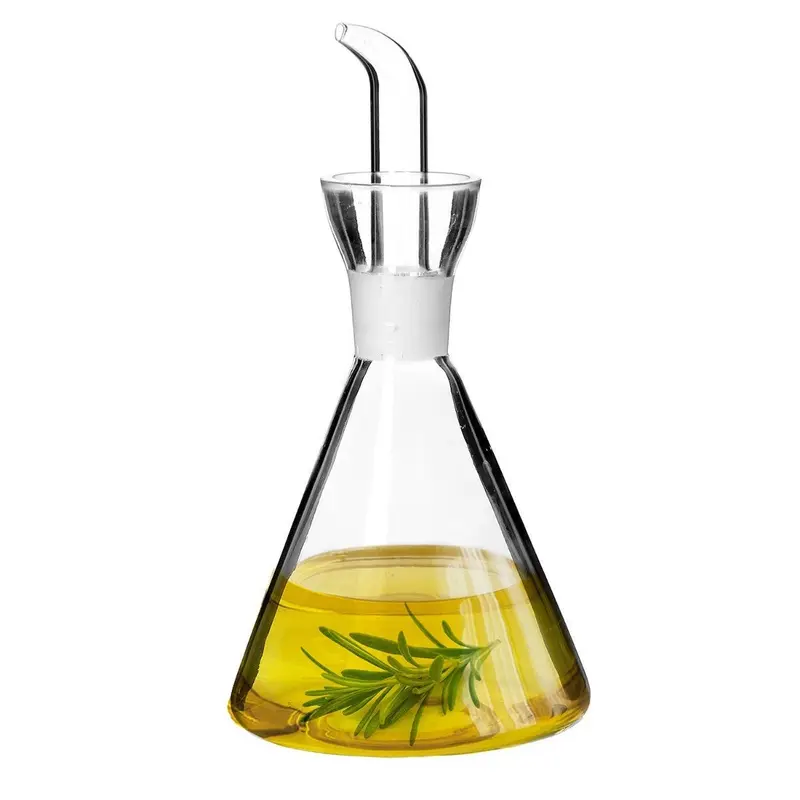 Aceitera antigoteo de vidrio transparente de 500 ml y 12x12x23 cm