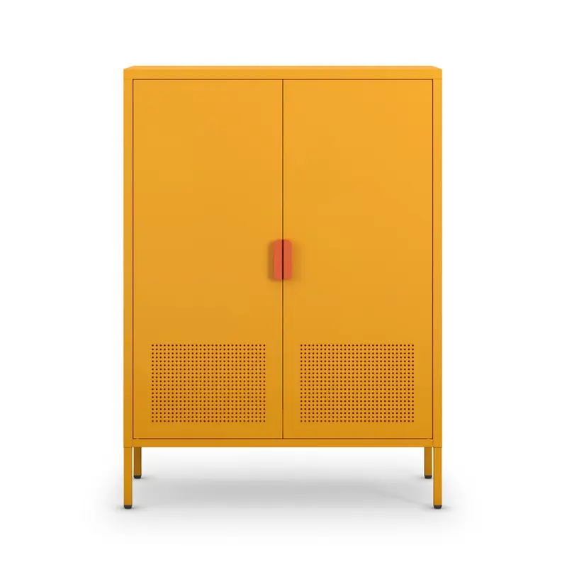 ADEL - Aparador alto de 2 puertas de metal H110cm