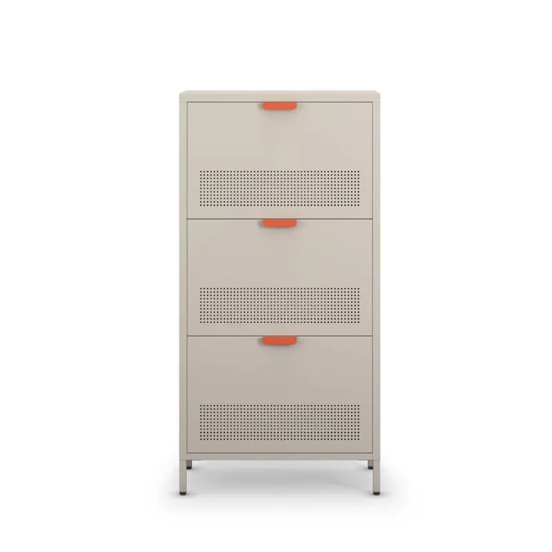 ADEL - Mueble para zapatos de 3 puertas en metal H120cm