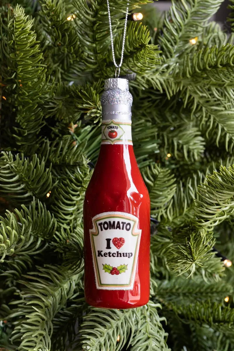Adorno De Cristal Con Diseño De Ketchup