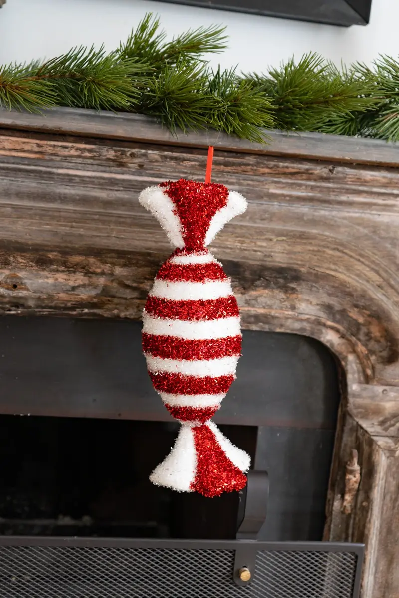 Adorno Navideño Con Diseño De Caramelo Ovalado