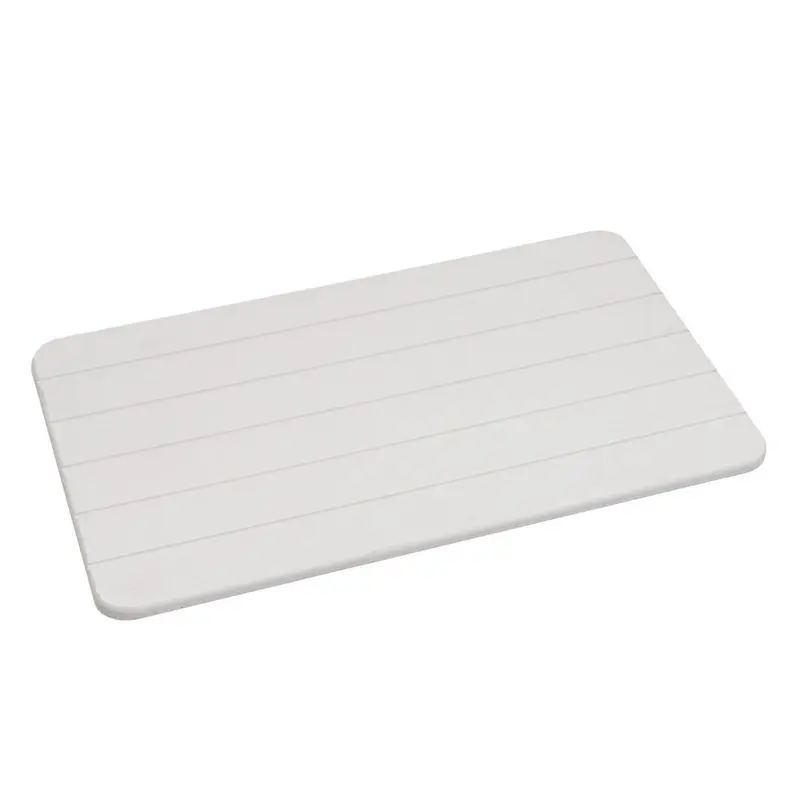 Alfombra de baño de diatomita gris claro con rayas de 60x39 cm