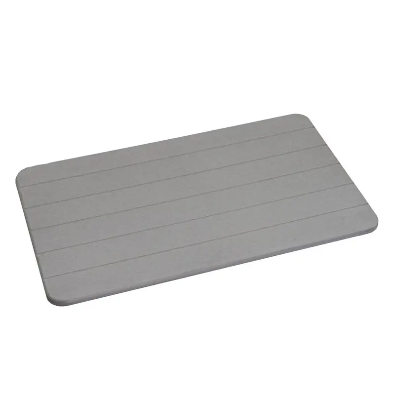 Alfombra de baño de diatomita gris oscuro con rayas de 60x39 cm