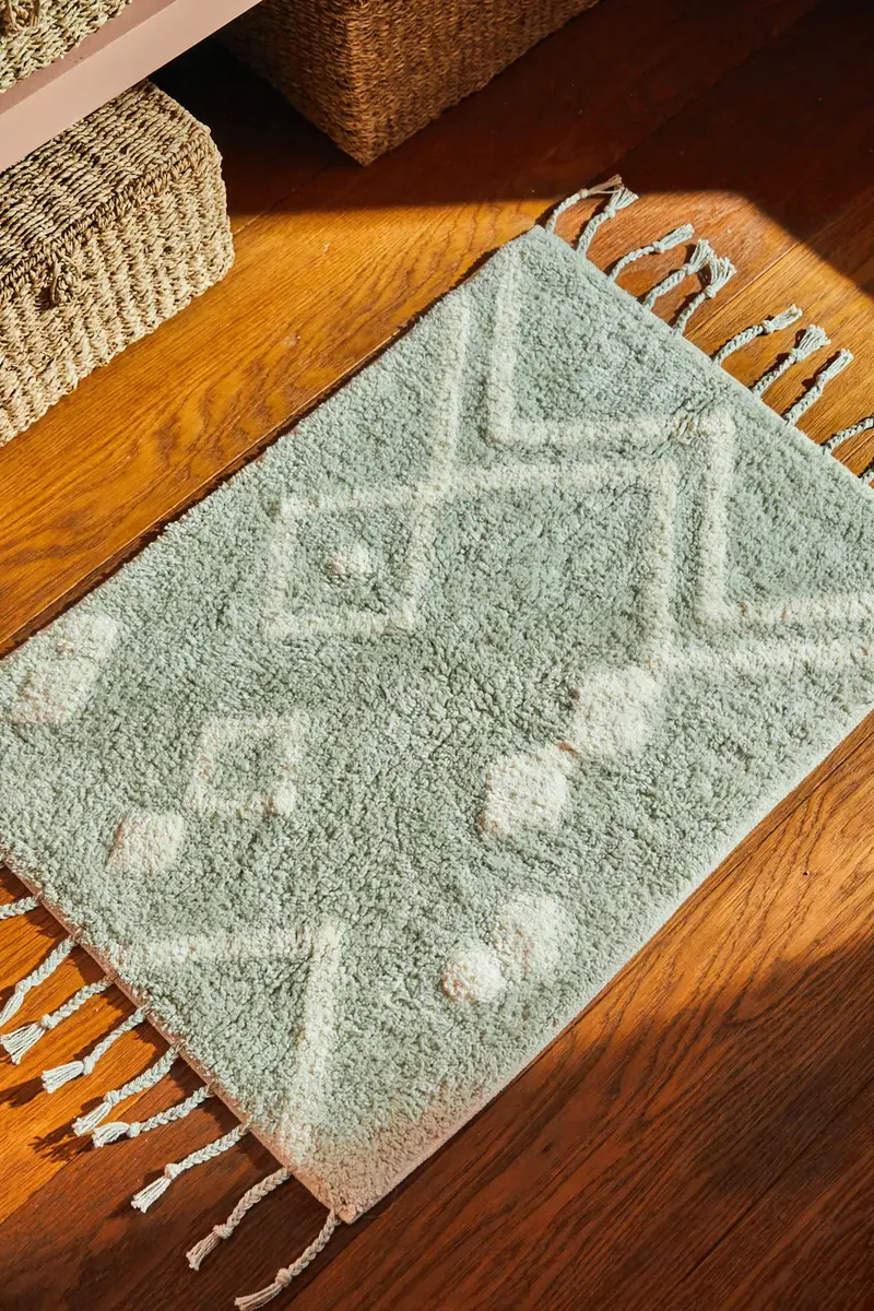 Alfombra de baño en tufting turquesa Fauve