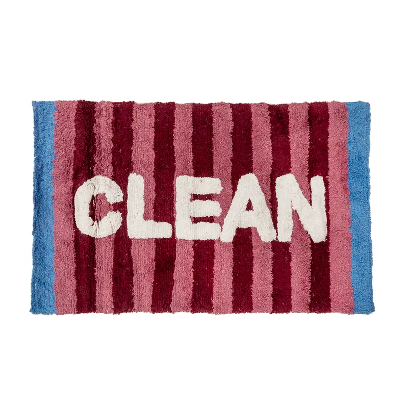 Alfombra de Baño Roja a Rayas CLEAN 50 × 80 cm