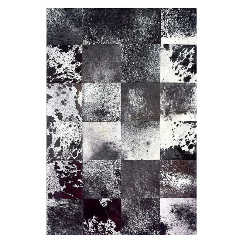 Alfombra de diseño en piel Leather Patchwork dibujo A