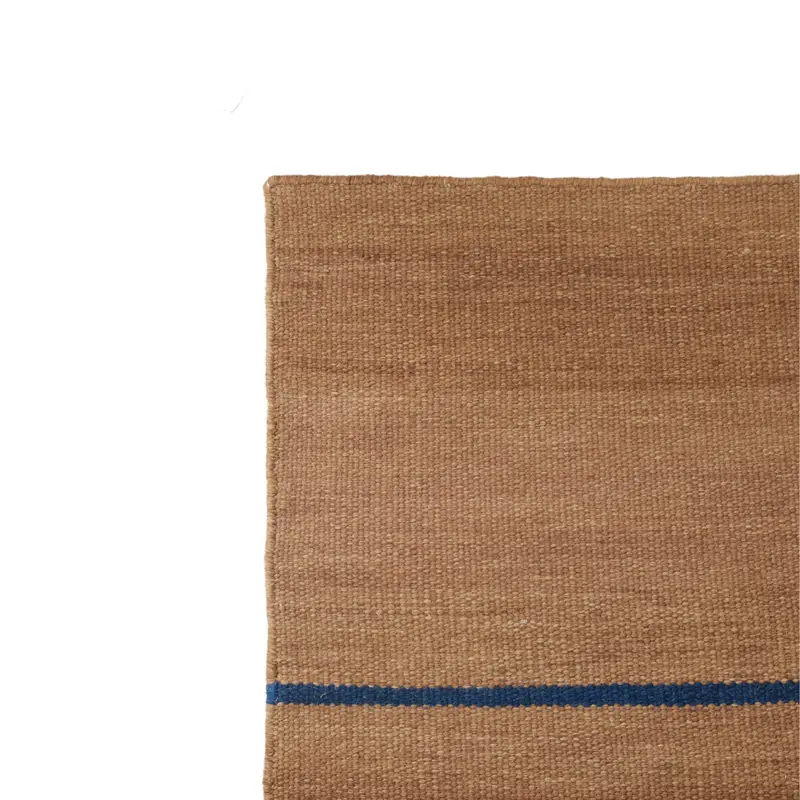 Alfombra de lino - Mostaza rota/azul - 250x350 cm