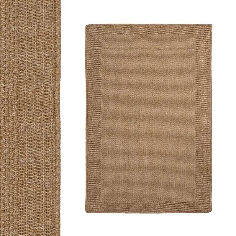 Alfombra de polipropileno beige de 120x180 cm apta para uso exterior