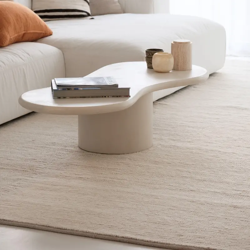 Alfombra - Mini Loop - Tejida a mano - Blanco