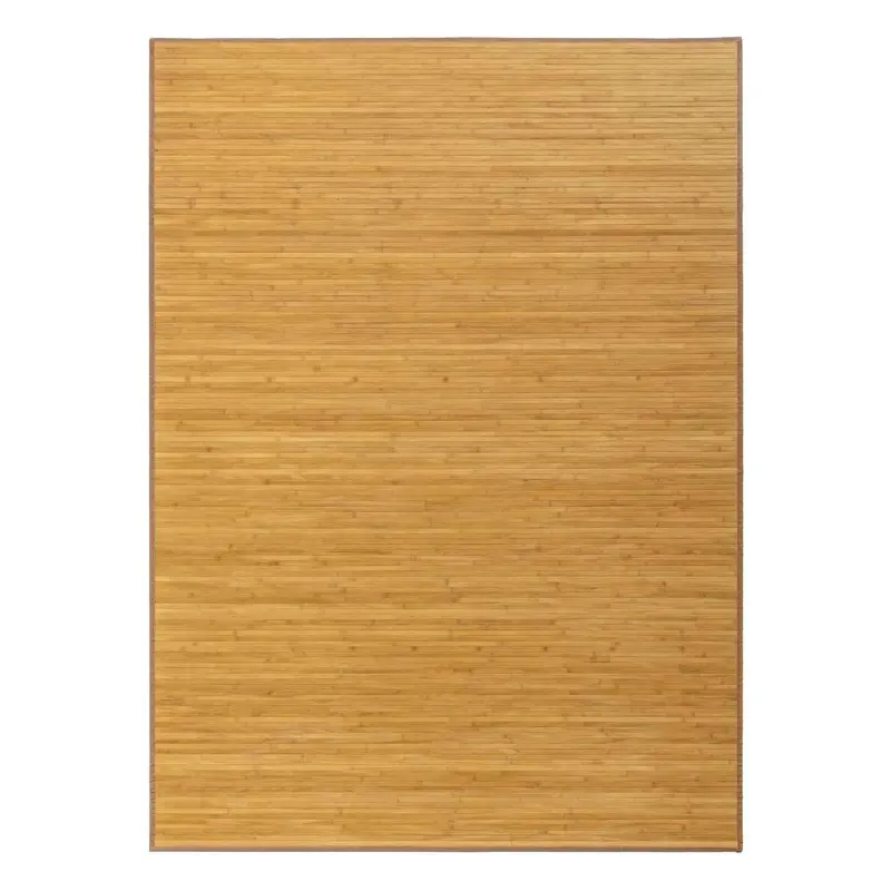 Alfombra para salón de bambú marrón claro con antideslizante de 180x250 cm