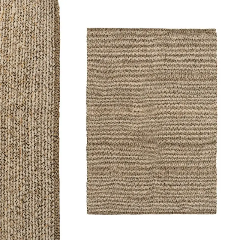 Alfombra rectangular de polialgodón color beige y medidas de 170x120 cm
