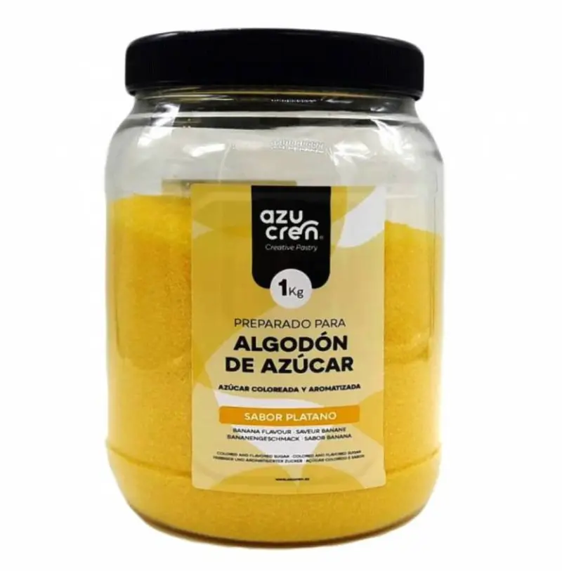 ALGODON DE AZUCAR AMARILLO SABOR PLATANO 1 KG