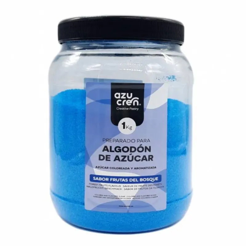ALGODON DE AZUCAR AZUL SABOR FRUTA DEL BOSQUE 1 KG AZUCREN