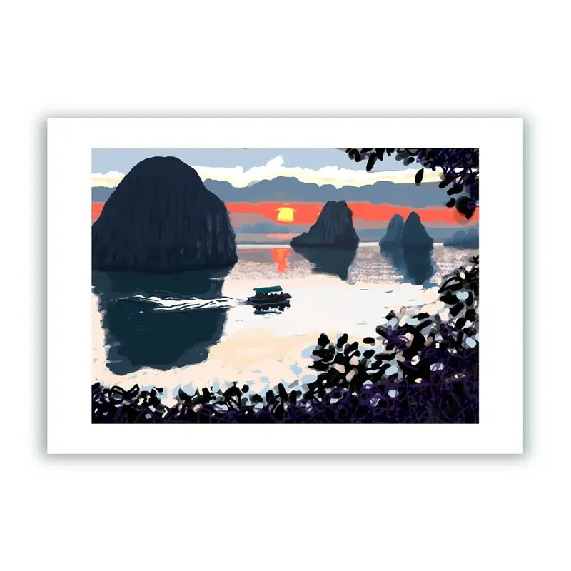 Amanecer en Bai Tu Long Impresión Giclée (exclusivo online)