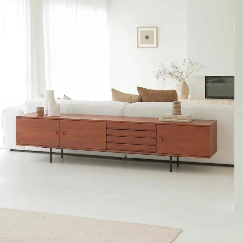 Aparador vintage - Calvin - Nogal - 240 cm