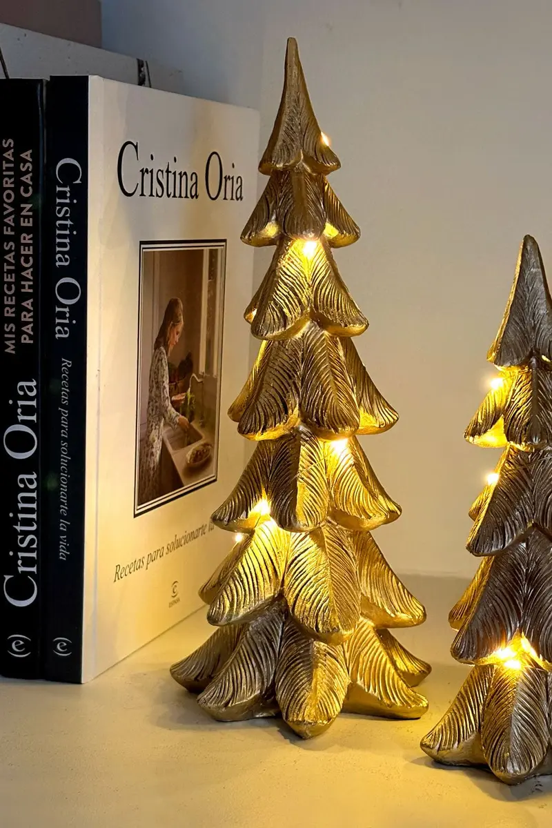 Árbol De Madera Con Luz Led Grande