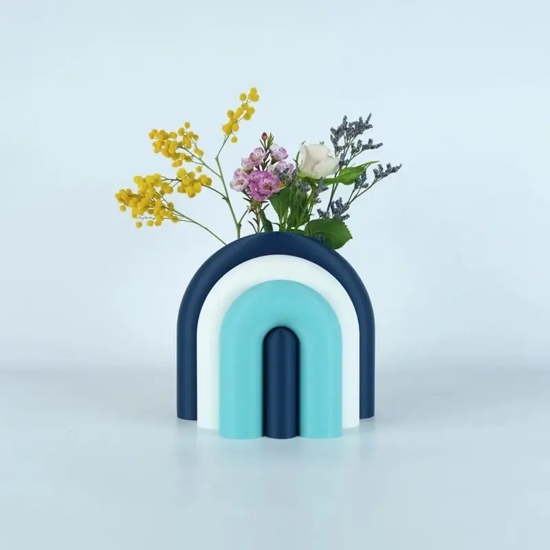 Arc Jarrón Sujetalibros Modular – Marino, Blanco, Laguna