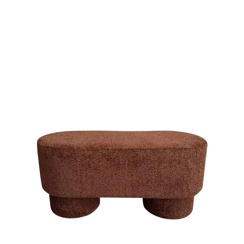 Arlo - Banco redondeado de tela bouclé L92cm