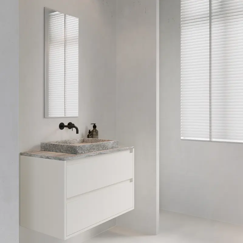 Armario de baño de madera blanco - ANN - 80 cm