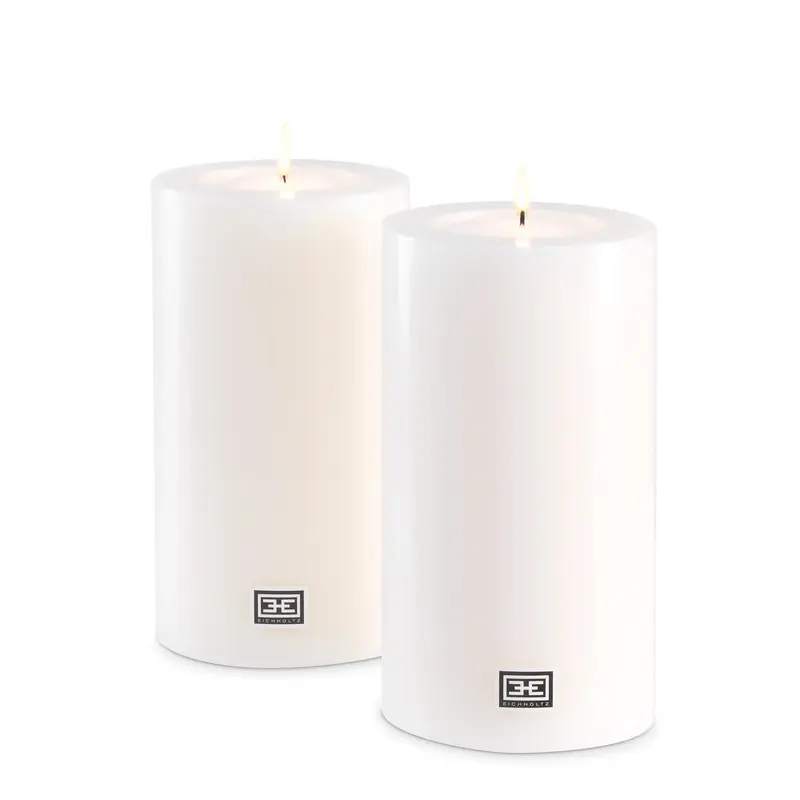 Artificial Candle ø 10 x H. 18 cm Set Of 2