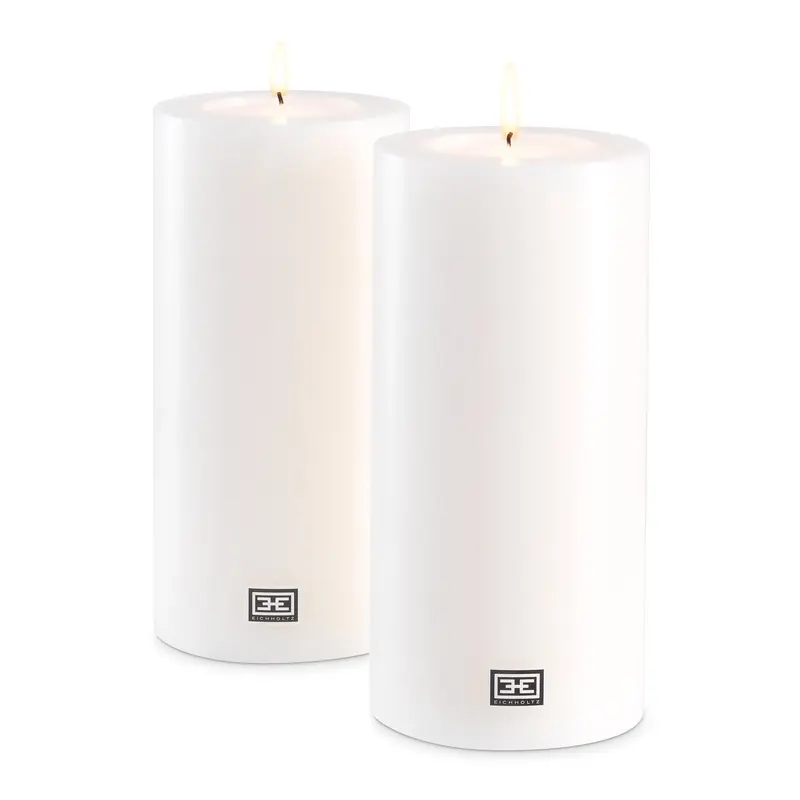 Artificial Candle ø 10 x H. 21 cm Set Of 2