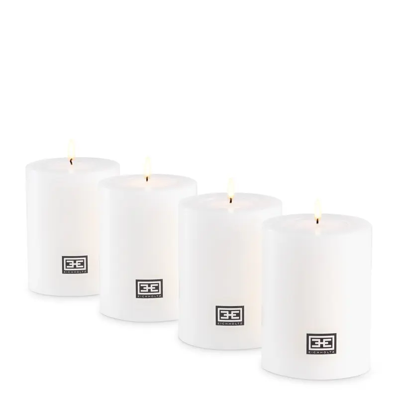 Artificial Candle ø 7 x H. 9 cm Set Of 4