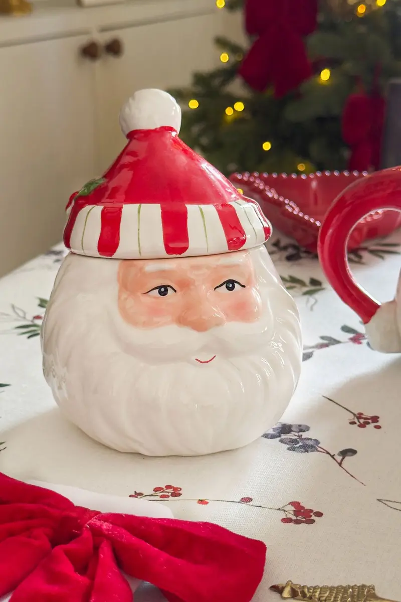 Azucarero Con Diseño De Papá Noel