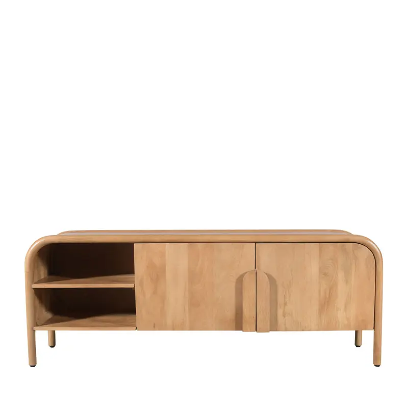 Bali - Mueble TV de 2 puertas en madera maciza L150cm