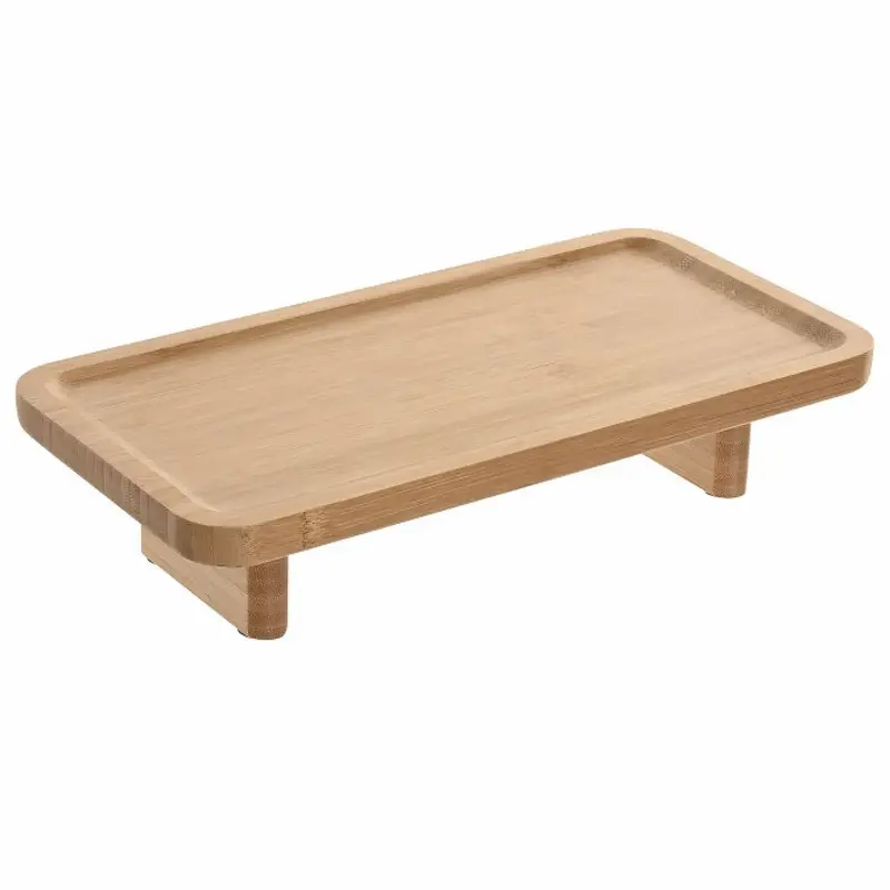 BANDEJA BAMBU PATAS NATURAL 30,5X15,6X6,8CM