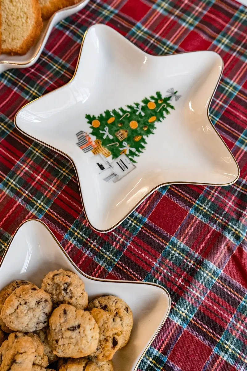 Bandeja Con Diseño De Estrella De Navidad Co