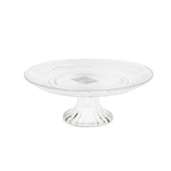 Bandeja con pie cristal relieve