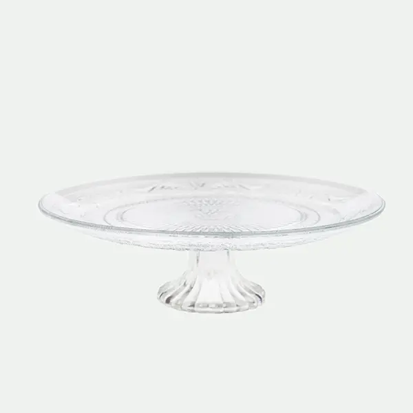 Bandeja con pie cristal relieve