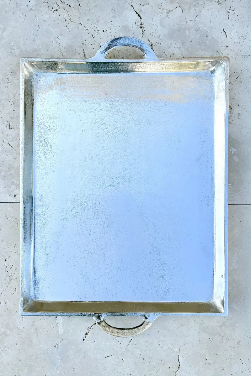 Bandeja Rectangular Plateada